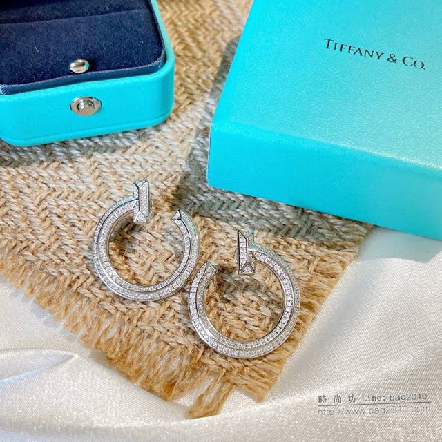 Tiffany飾品 蒂芙尼女士專櫃爆款Atlas滿鑽耳環耳釘 Tiffany羅馬字母耳釘耳環  zgt1798